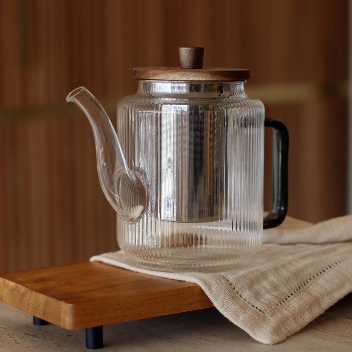 ogo living Théière KARL graphite en verre borosilicate 1200ml