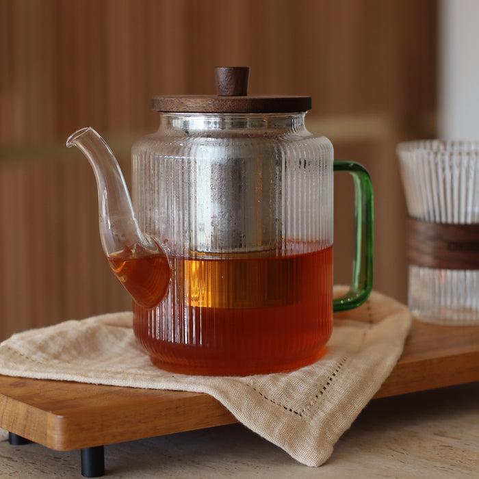 ogo living Théière KARL vert en verre borosilicate 1200ml