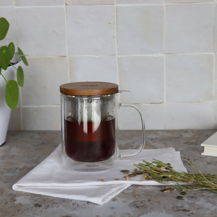 ogo living Tisanière GUSTAVE en verre double paroi 350ml