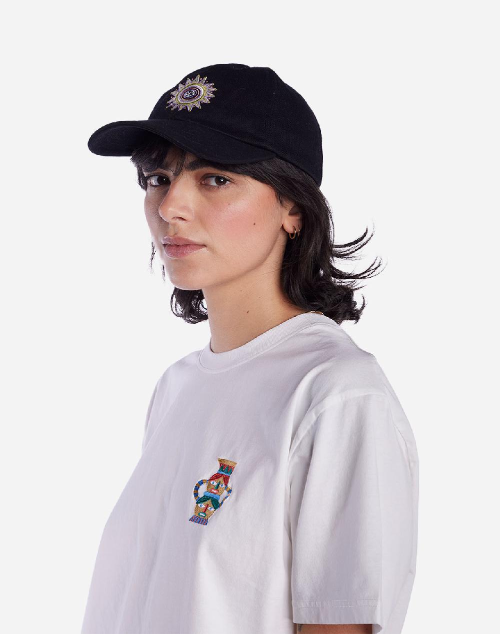 Olow Casquette Six Panel Sun King Denim Noir