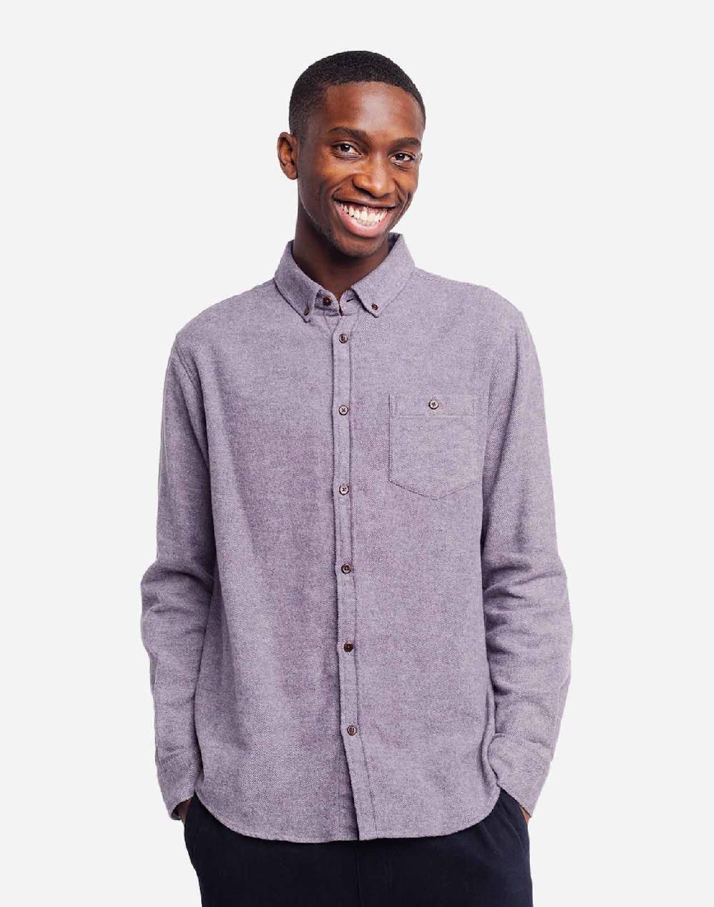 olow Chemise Classico Chloro gris-bleu