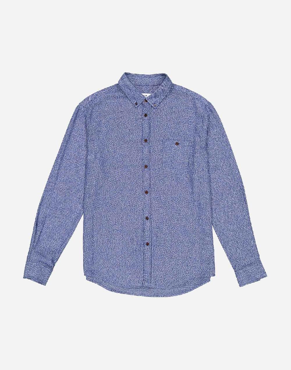 Olow Chemise Classico Musca Bleu Chiné