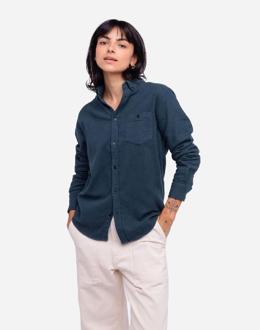 olow Chemise Classico Strato vert-canard