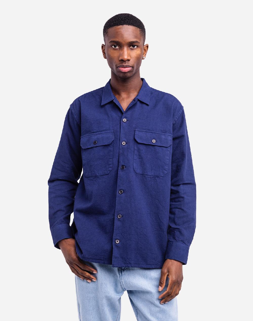 olow Chemise Decré Skome bleu outremer