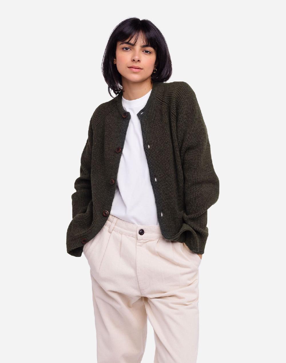 Olow Gilet Tricot Vert Forêt