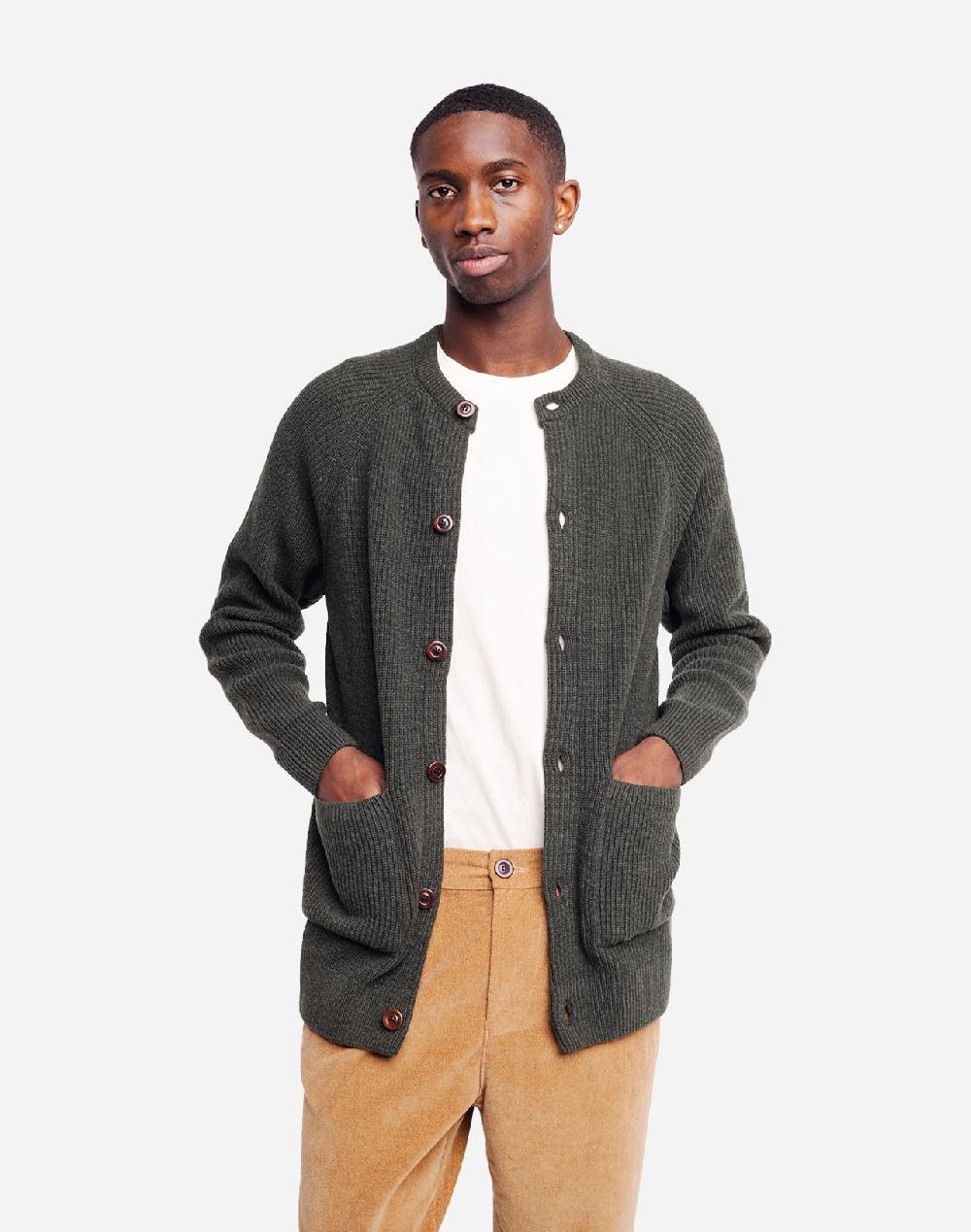 olow Gilet Tricot vert forêt