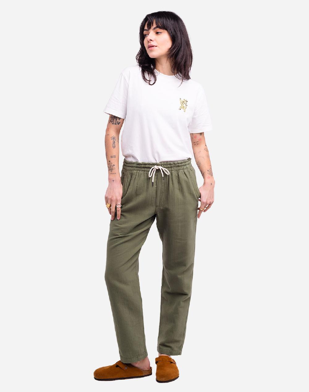 olow Pantalon Hatha vert olive