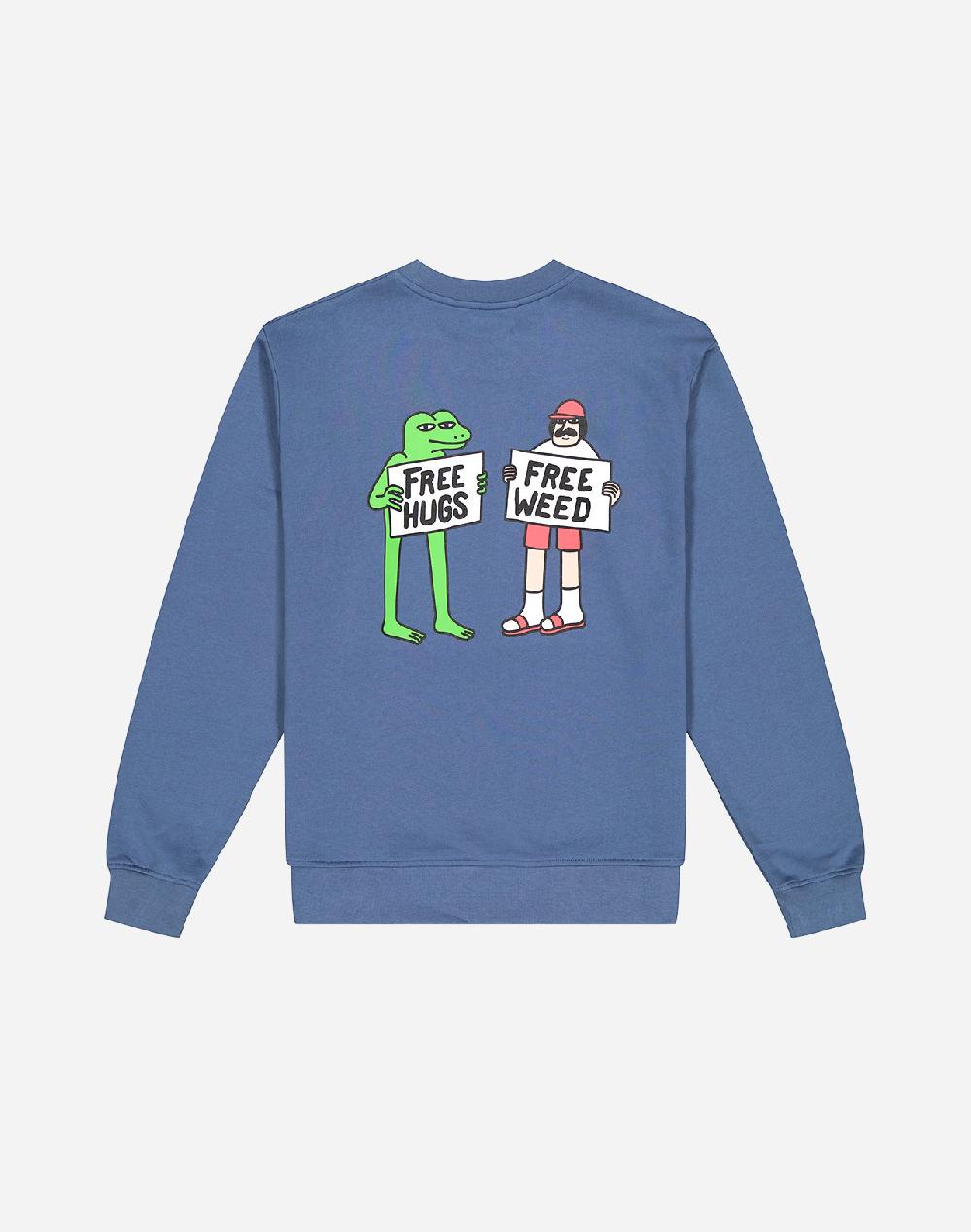 Olow Sweat Free Hugs Bleu Cobalt