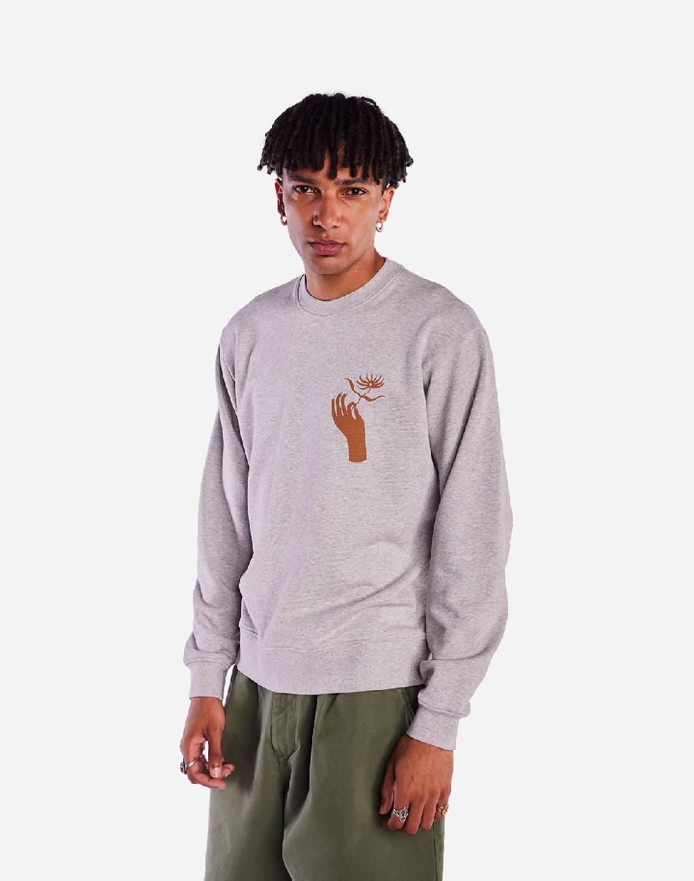 olow Sweat Labyrinth Dahlia gris chiné