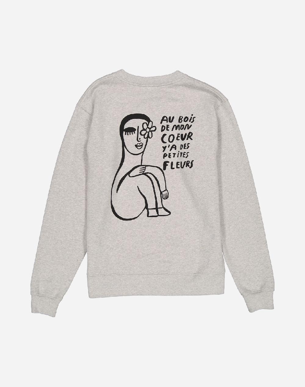 Olow Sweat Mon Cœur Gris Chiné