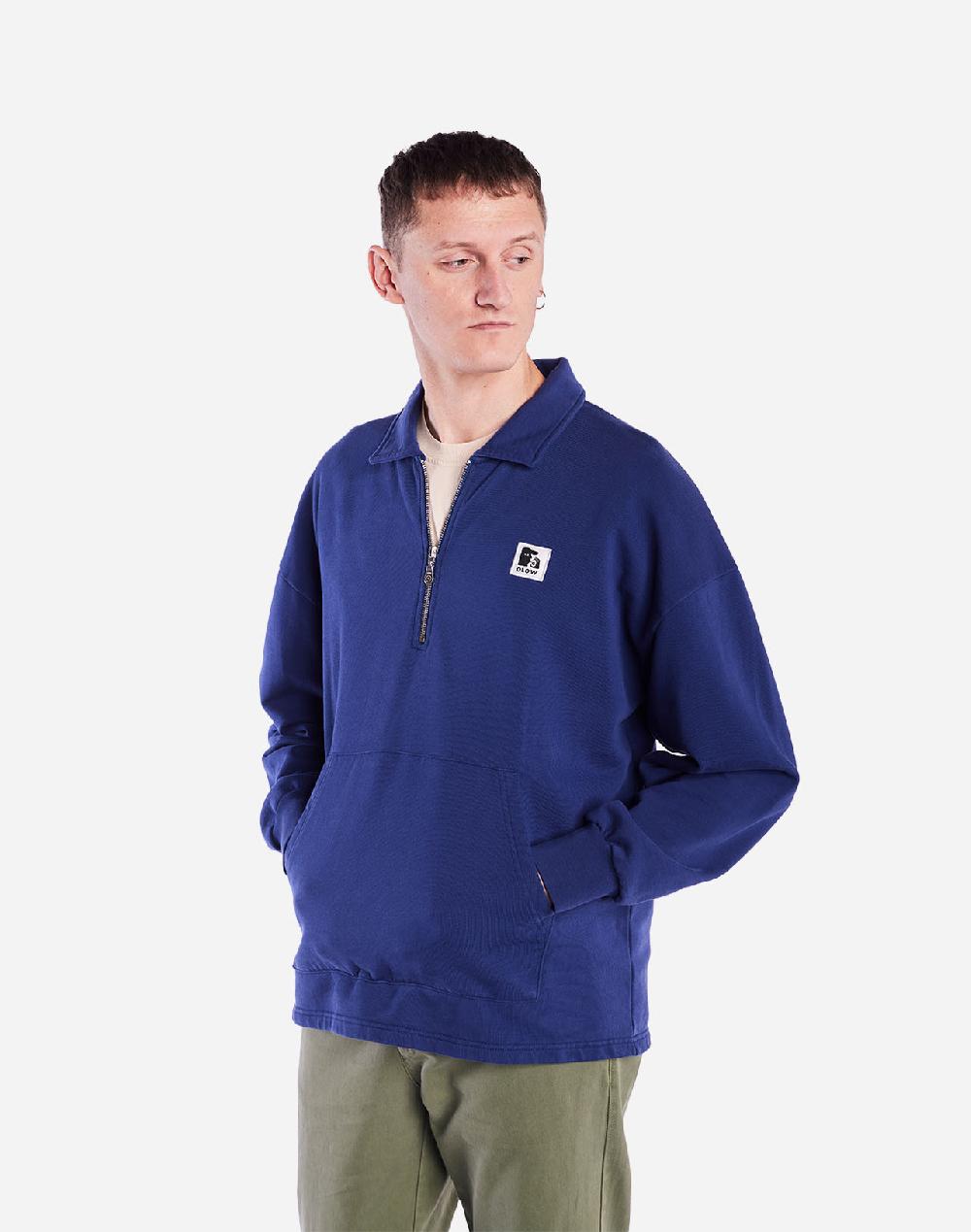 olow Sweat zippé Manso bleu outremer