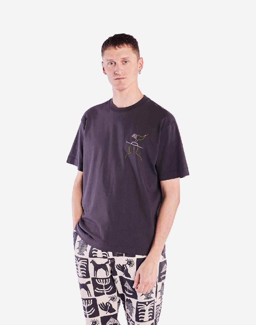 olow T-shirt ample Hat Roost noir carbone