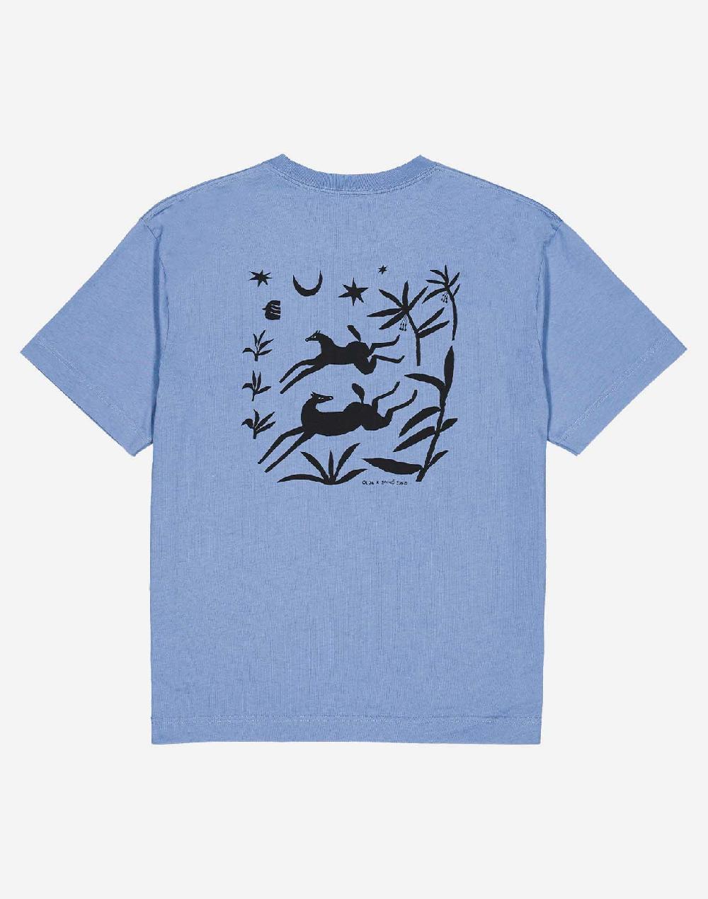 Olow T-shirt Ample Night Trip Bleu Azur