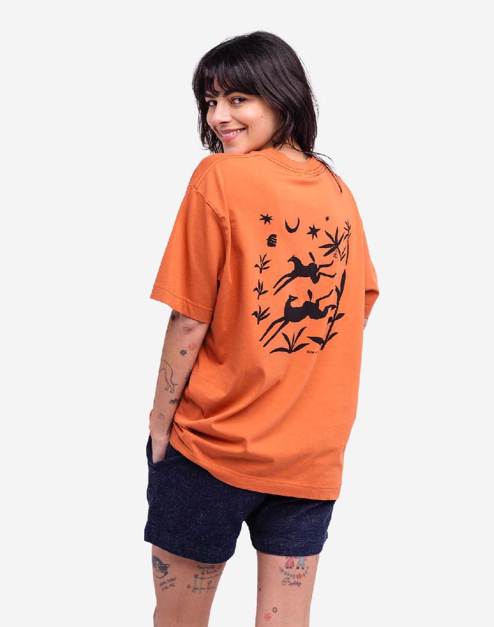 Olow T-shirt Ample Night Trip Mandarine
