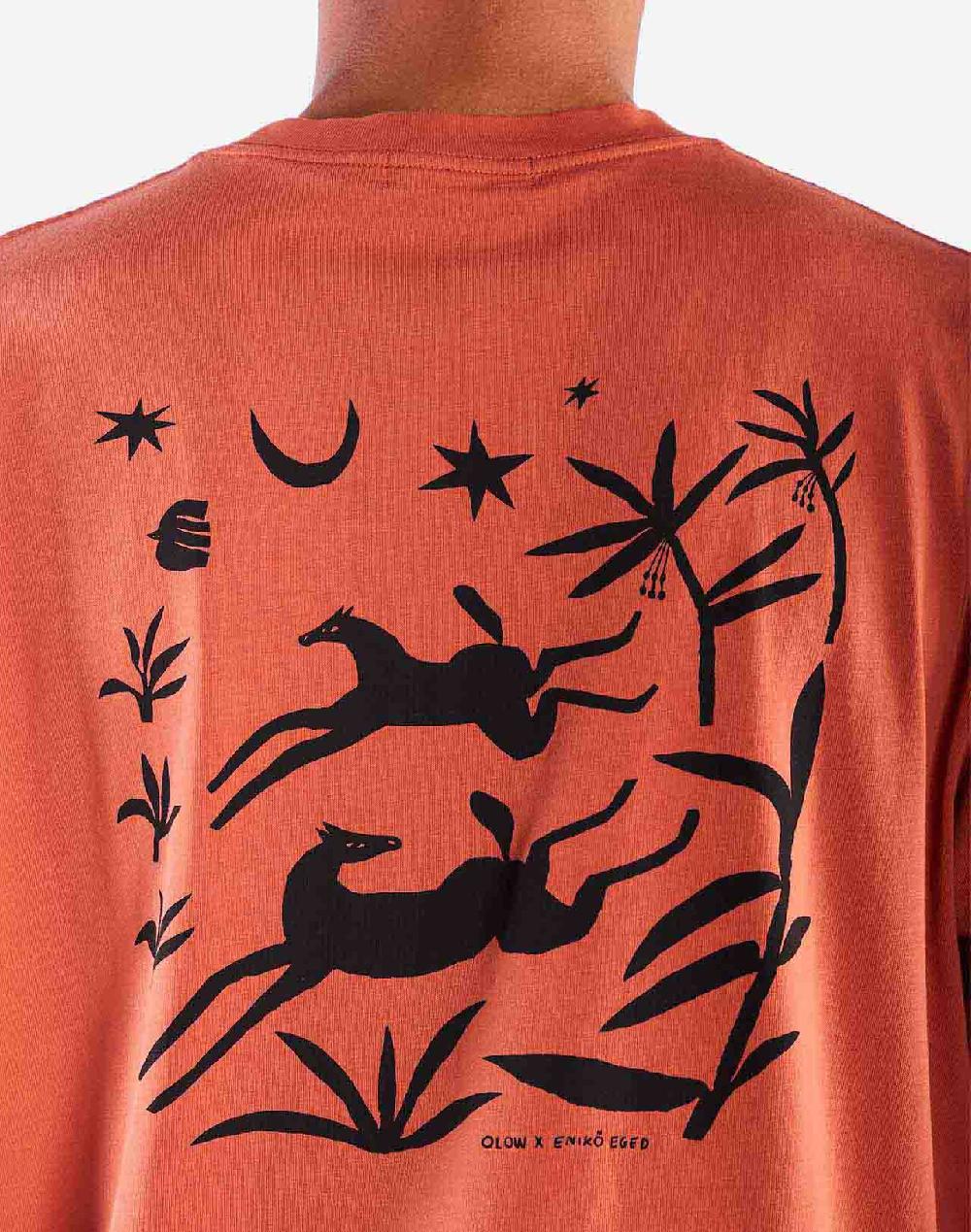 Olow T-shirt Ample Night Trip Mandarine