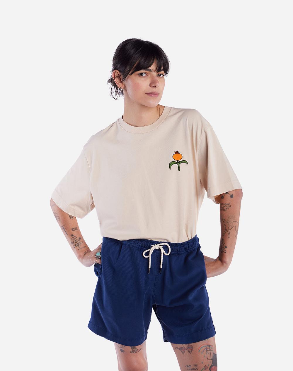 Olow T-shirt Ample Poppies Crème