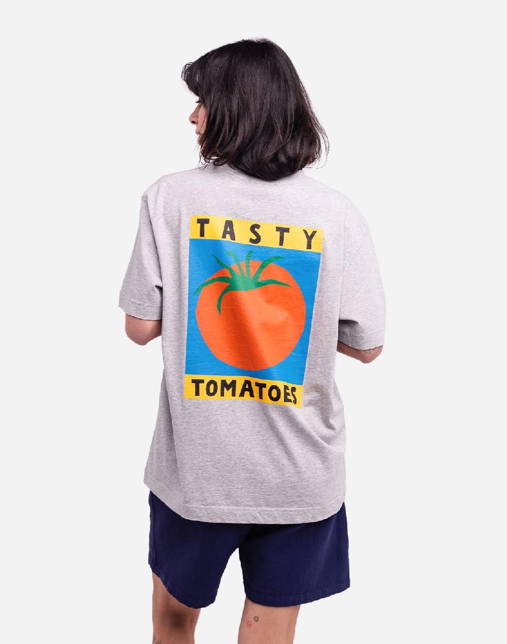 Olow T-shirt Ample Tasty Tomatoes Gris Chiné