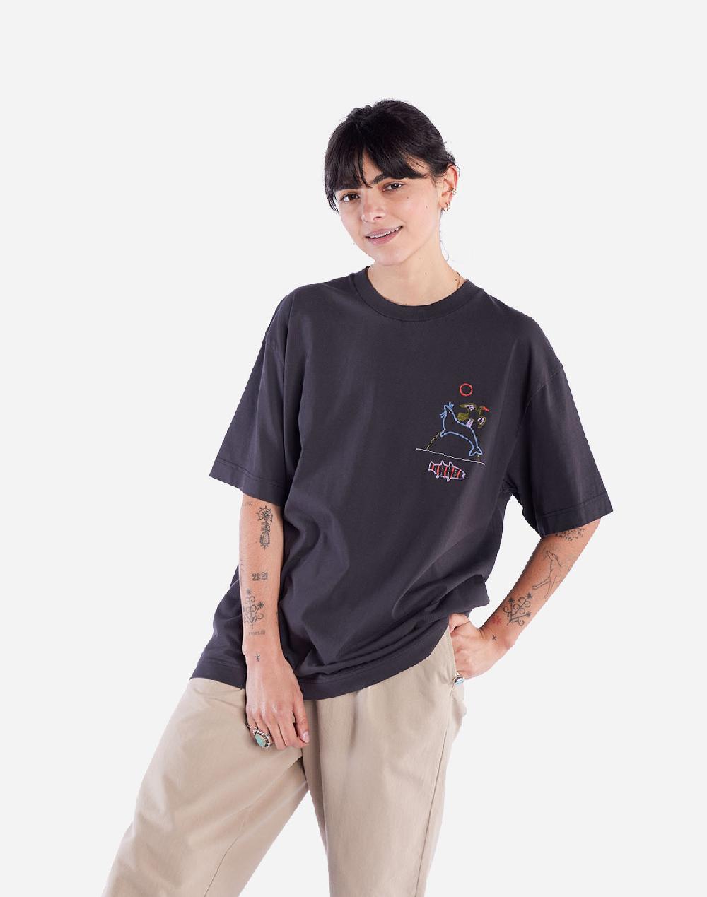 Olow T-shirt Ample Trelissick Noir Carbone