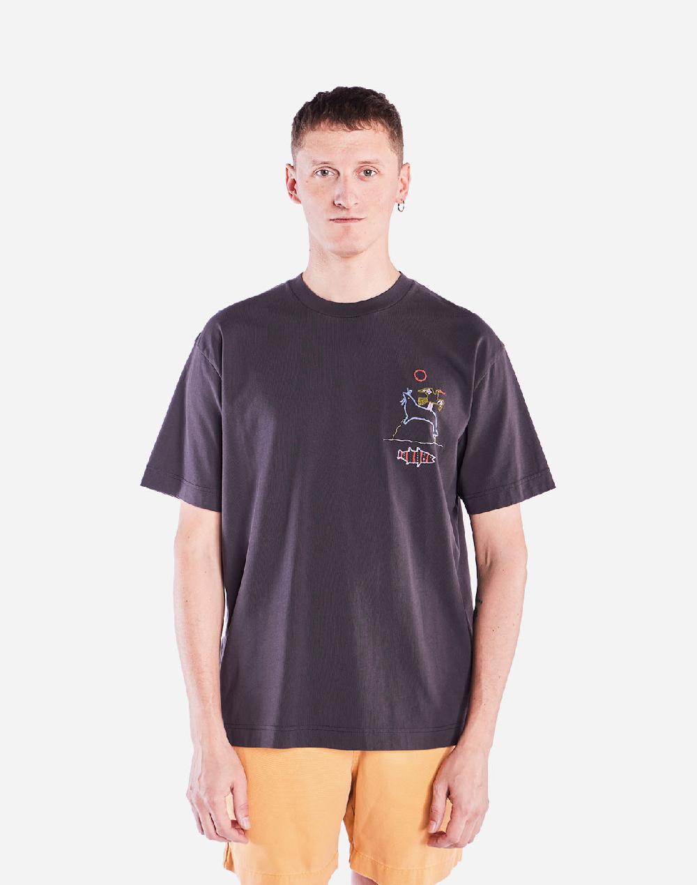 olow T-shirt ample Trelissick noir carbone