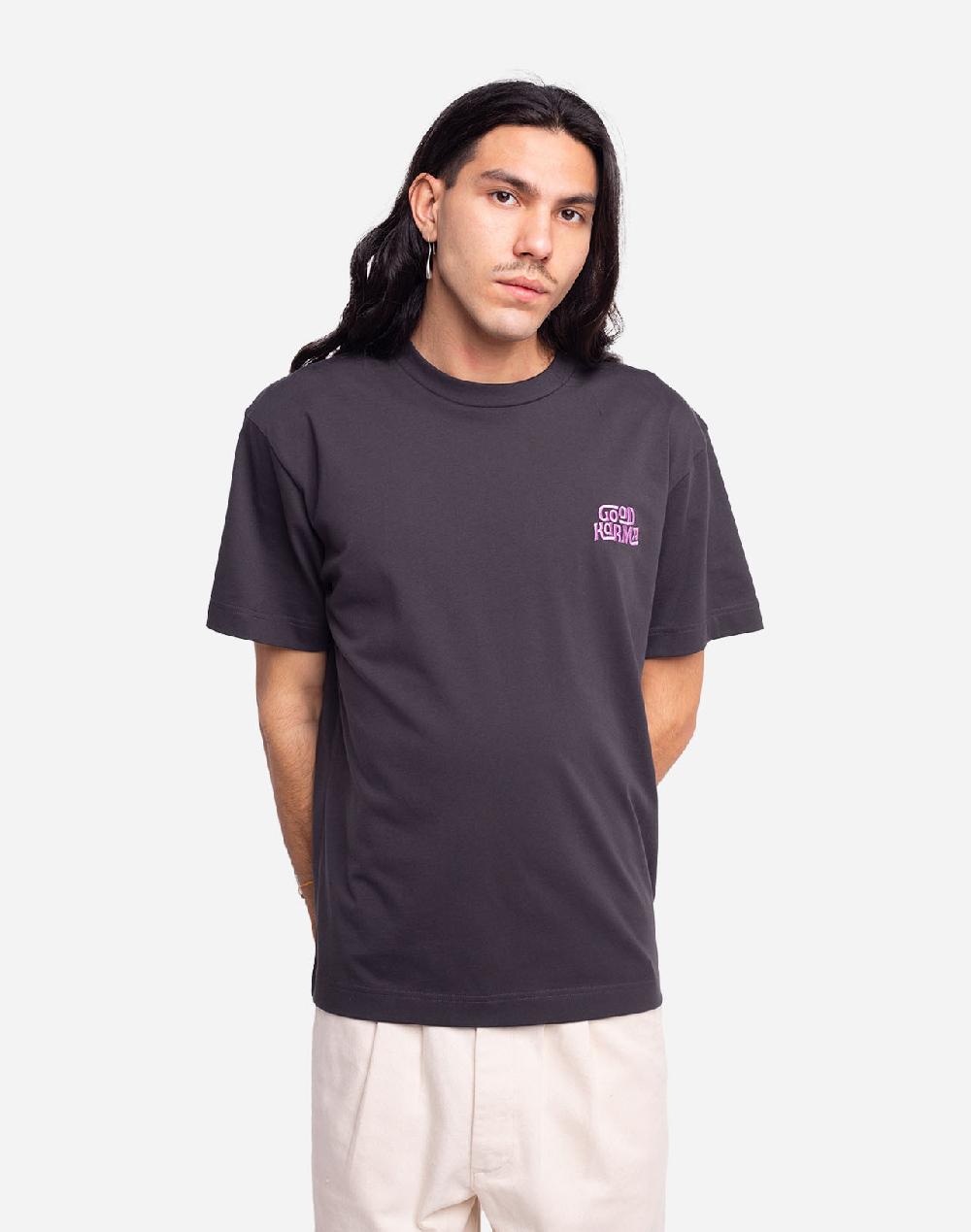 Olow T-shirt Good Karma Noir Carbone Ample