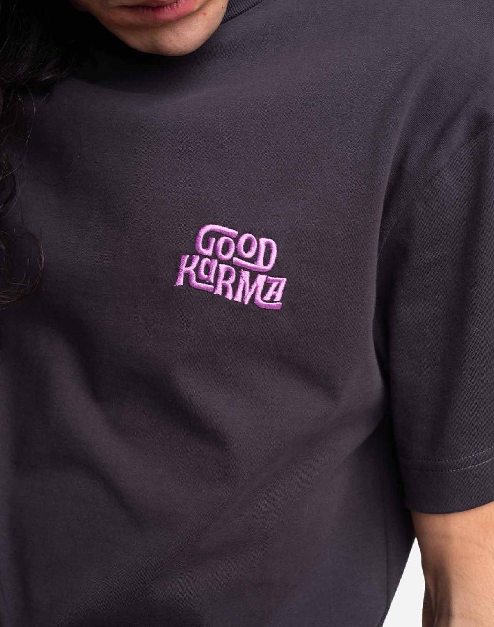 Olow T-shirt Good Karma Noir Carbone Ample