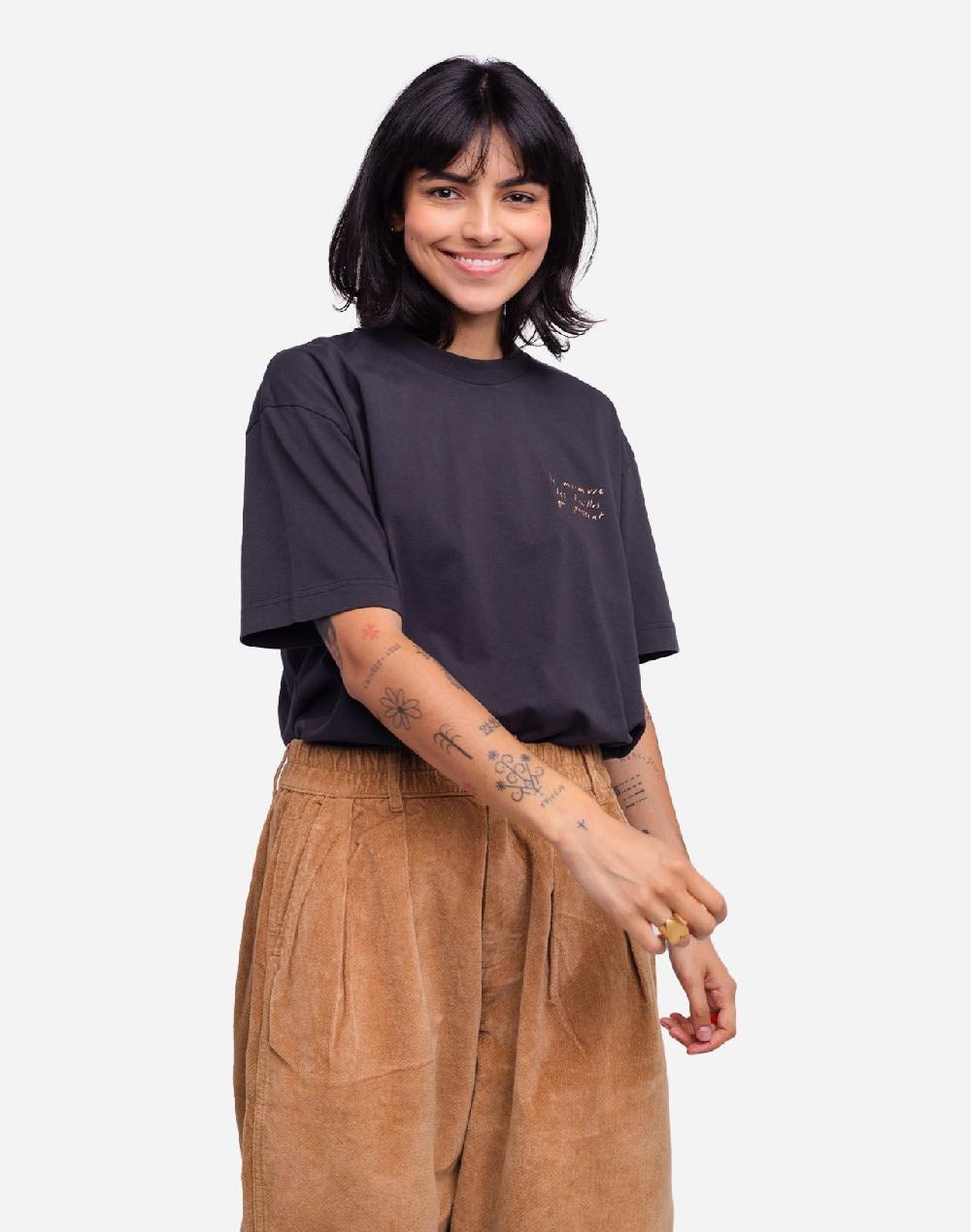 Olow T-shirt Le Murmure Noir Carbone Ample