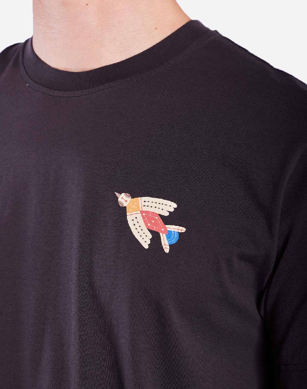 Olow T-shirt Magic Flower Noir Carbone