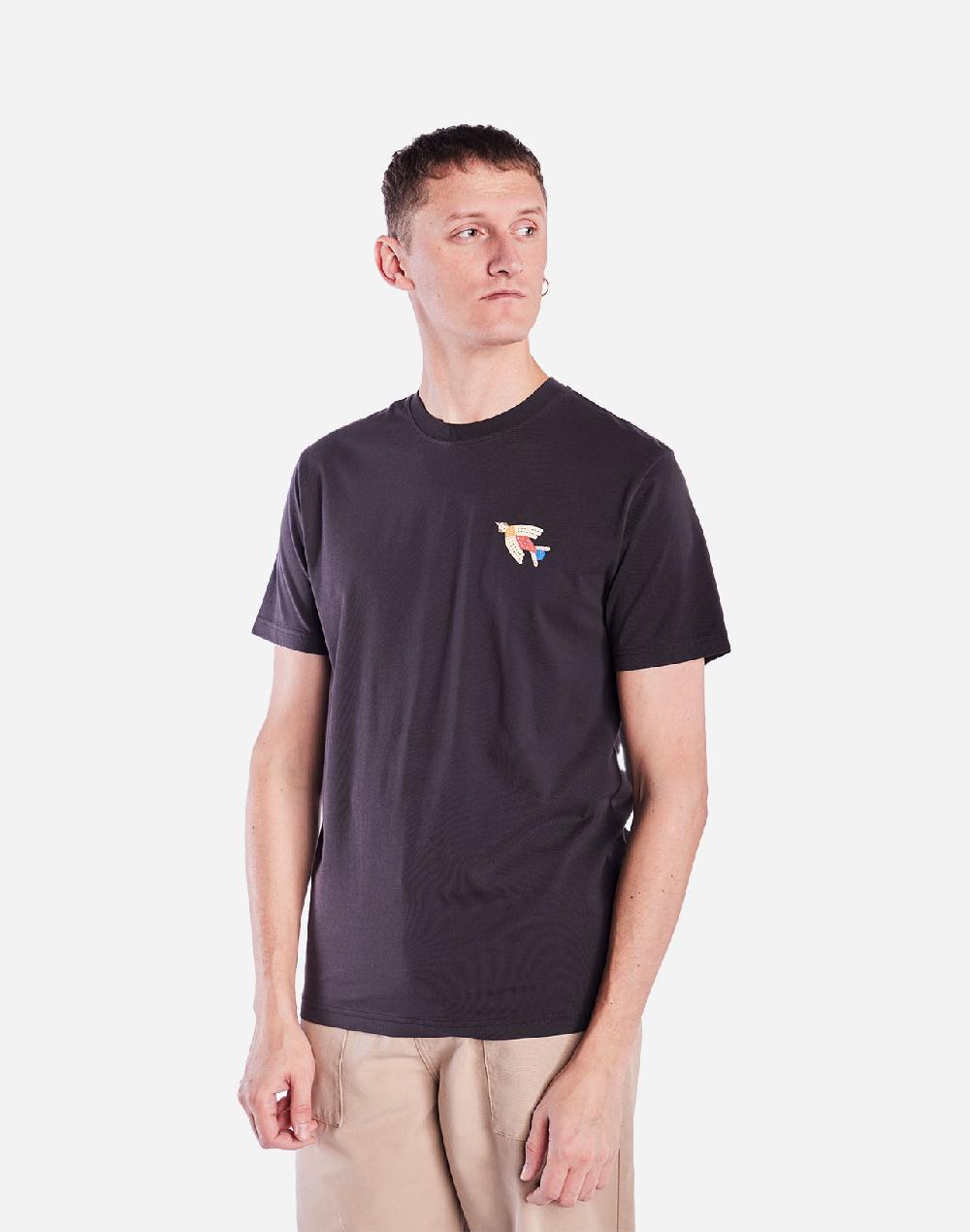 olow T-shirt Magic Flower noir carbone