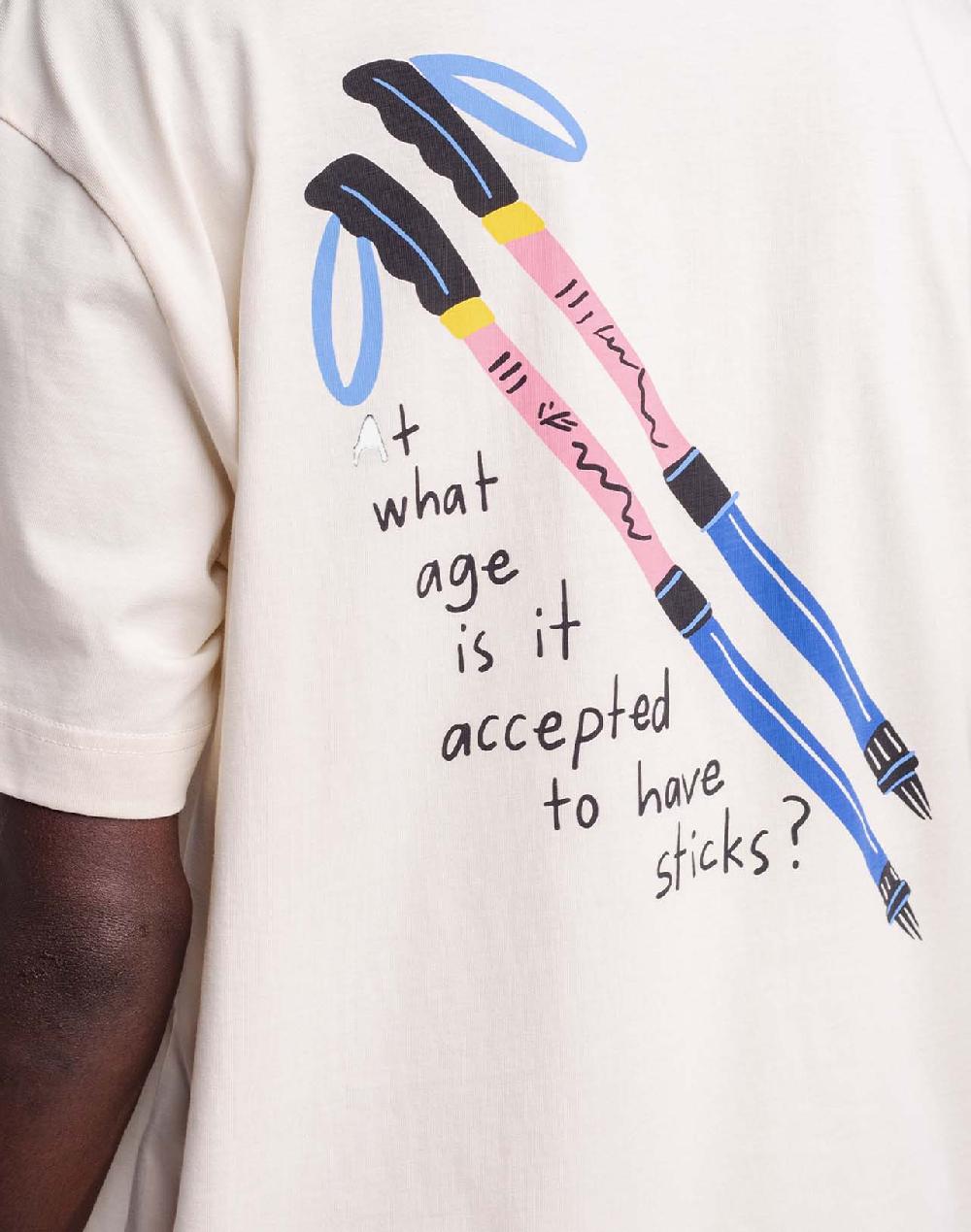 Olow T-shirt Sticks Ivoire Ample