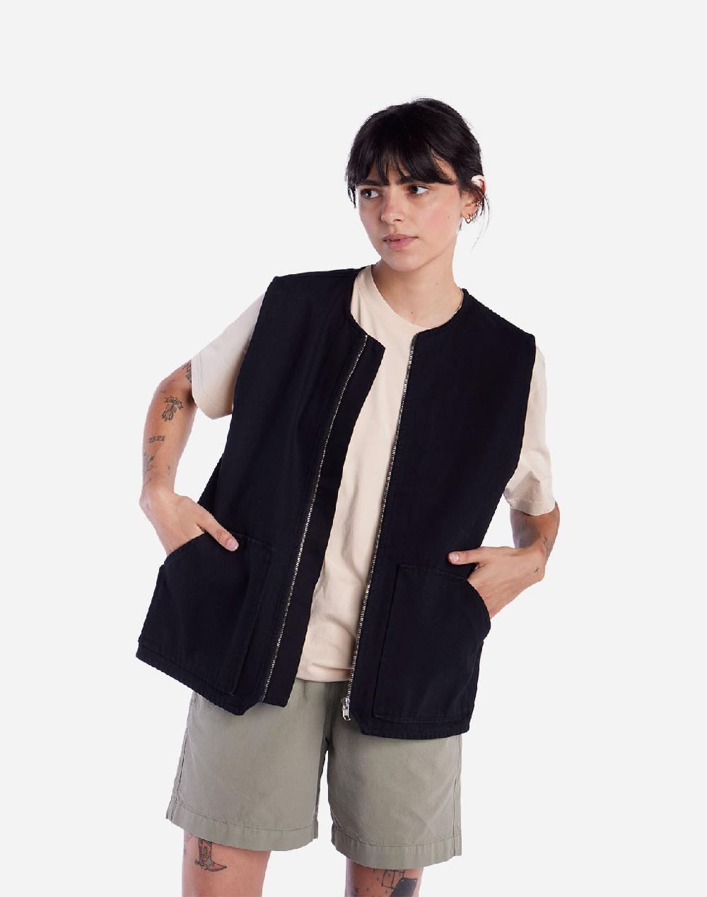 Olow Veste Sans Manches Tapiya Denim Noir
