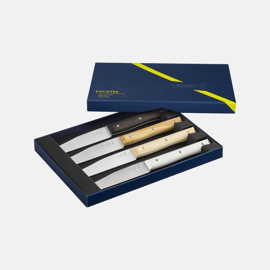 Opinel Coffret De 4 Couteaux De Table Facette Panaché
