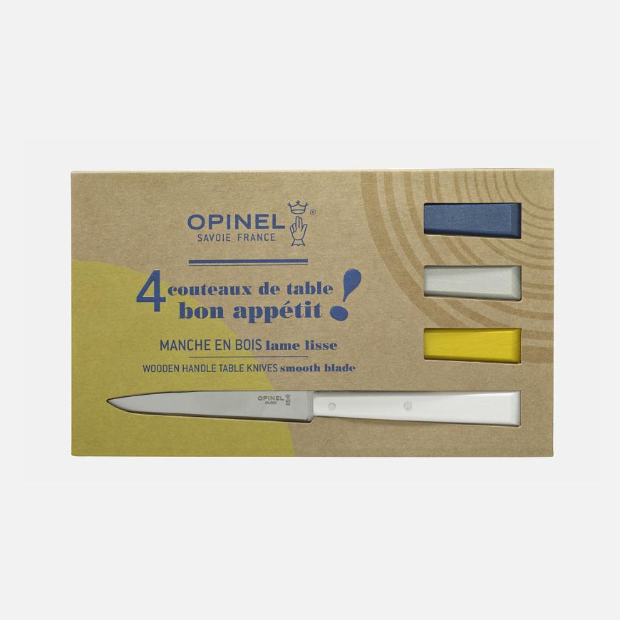 opinel Coffret de 4 couteaux de table N°125 Bon Appétit Céleste