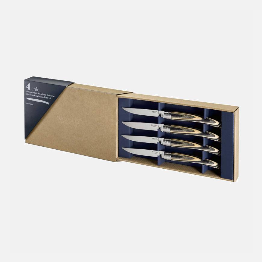 Opinel Coffret Table Chic Bouleau Lamellé