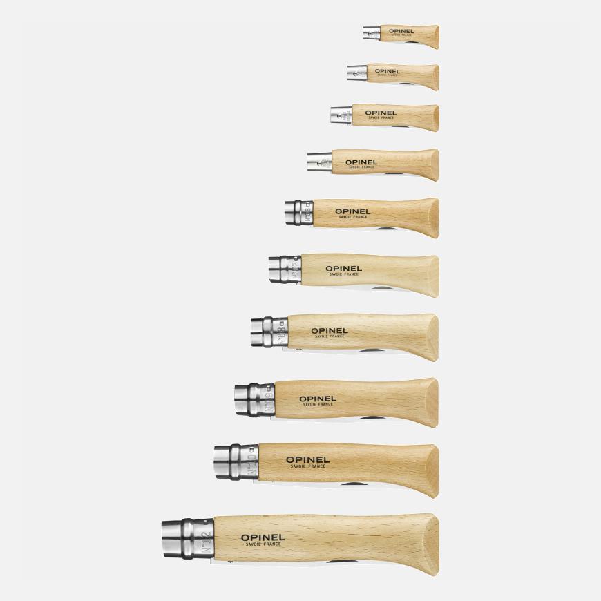 Opinel Vitrine 10 Couteaux Inox