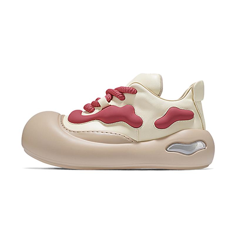 opp france Apricot colored Bamine Summer Cute Big Head Shoes with Laughing Openness Thick Bottom and High Tide Enhancement Shoes