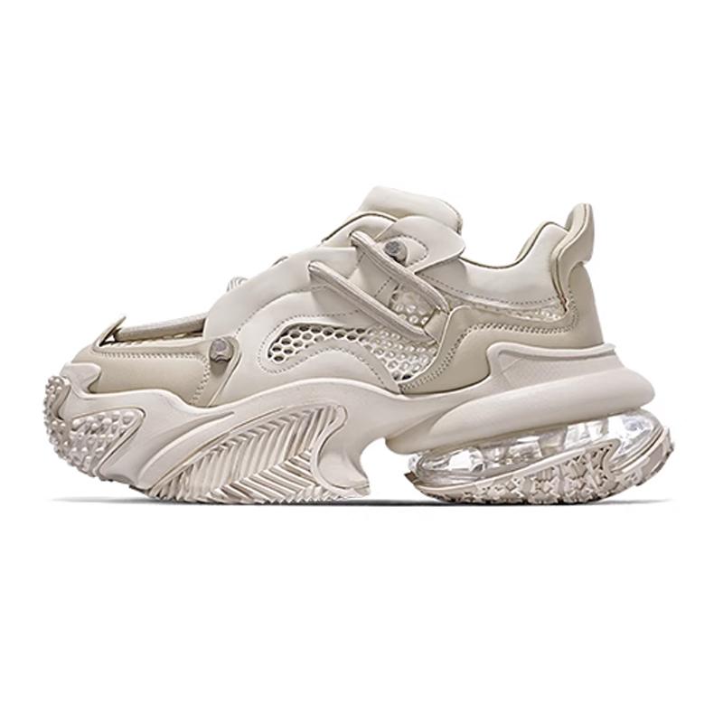 opp france Apricot colored dad shoes for summer couples height increasing shoes for men and women breathable mesh sports shoes