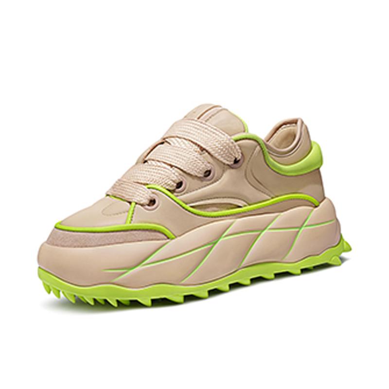 Opp France Apricot Colored Dad Shoes Versatile Height Increasing Thick Soled Unisex Casual Bread Shoes