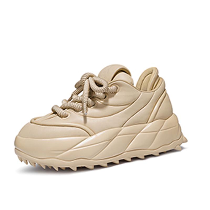 Opp France Apricot Colored Unisex Sports Shoes Versatile Bread Shoes Anti Slip Dad Shoes