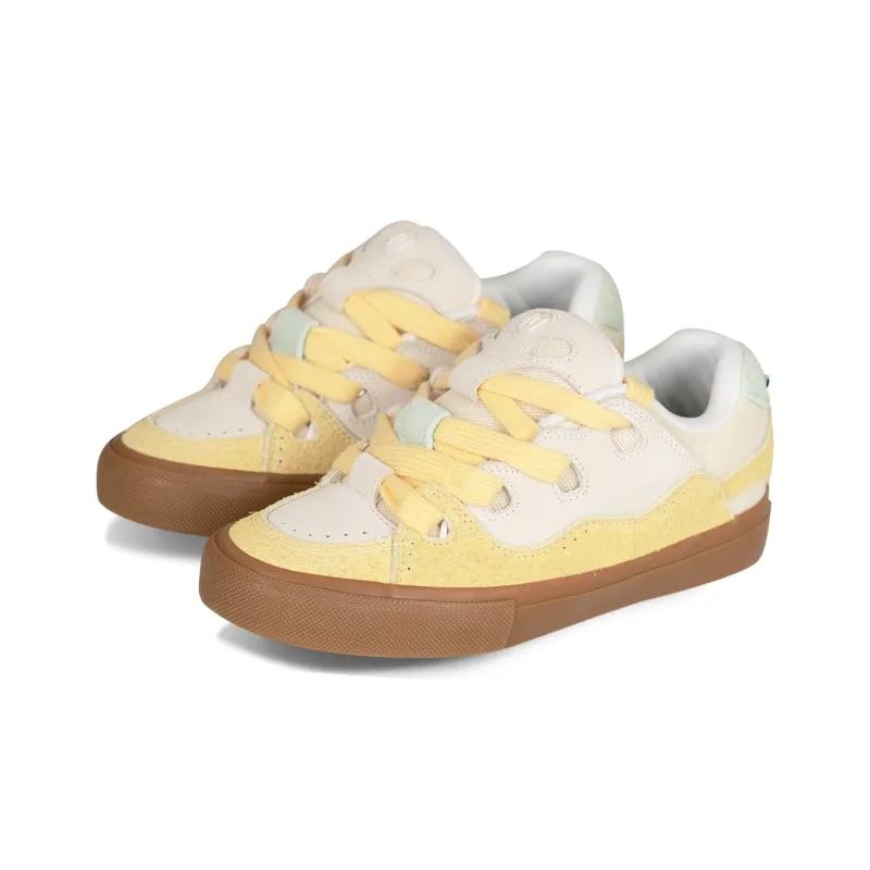 Opp France Beige Lace Up Fashionable And Comfortable Unisex Casual Shoes