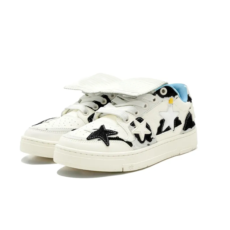 Opp France Black And White Lace-up Low-top Unisex Casual Shoes