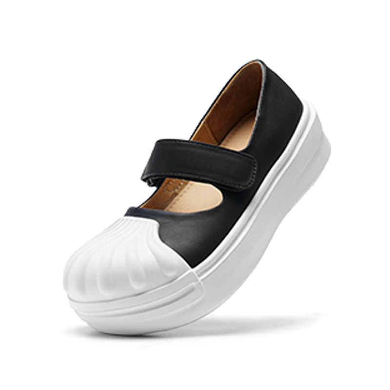 Opp France Black And White Mary Jane Women’s Shoes Shallow Mouth Versatile Shell Toe Casual Shoes