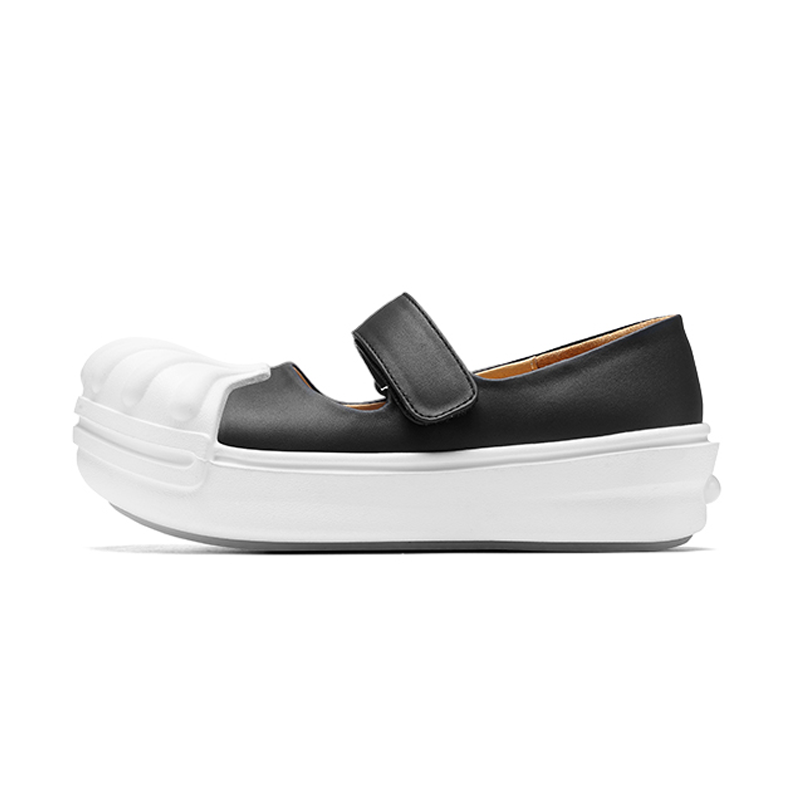opp france Black and white Mary Jane women’s shoes shallow mouth versatile shell toe casual shoes