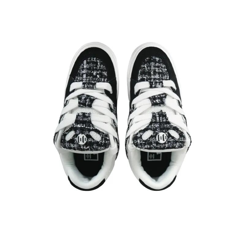 Opp France Black And White Small Fragrant Style Spliced Unisex Fashionable Casual Shoes