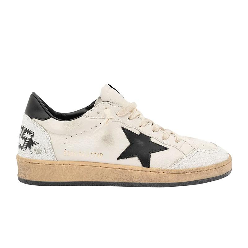 opp france Black and white star ladies low-top lace-up casual shoes