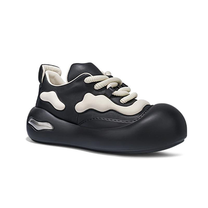 Opp France Black Bami Summer Cute Big Head Shoes With Laughing Openness Thick Bottom And High Tide Enhancement