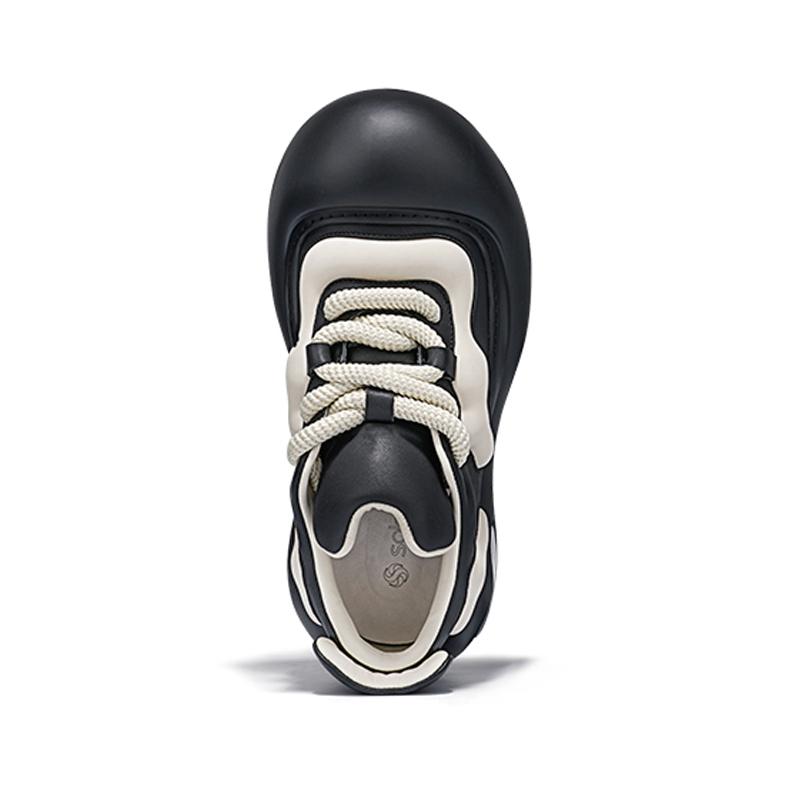 Opp France Black Bami Summer Cute Big Head Shoes With Laughing Openness Thick Bottom And High Tide Enhancement