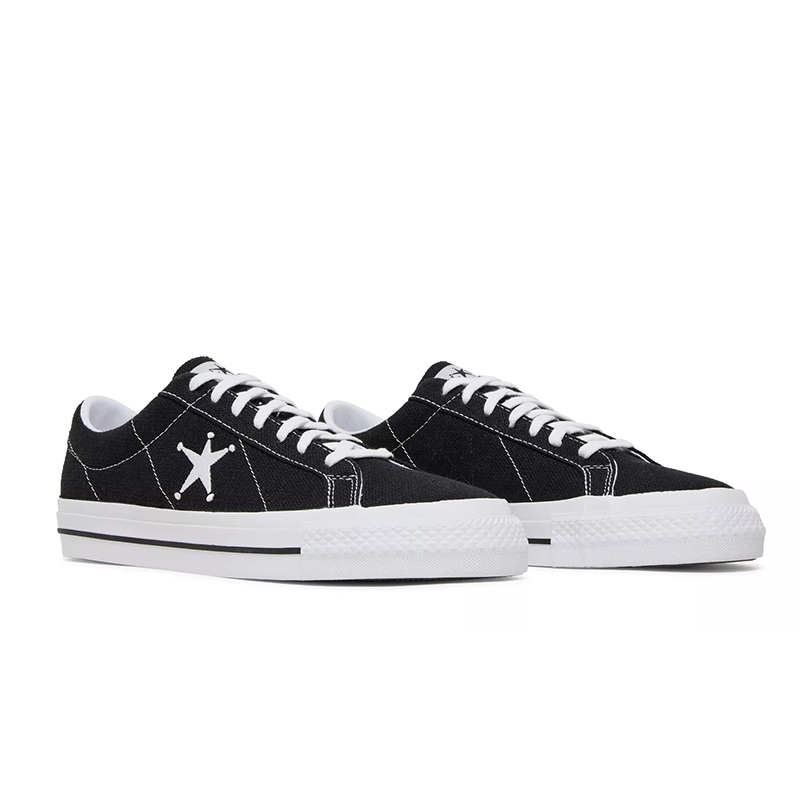 Opp France Black Canvas All-match Lace-up Unisex Sneakers