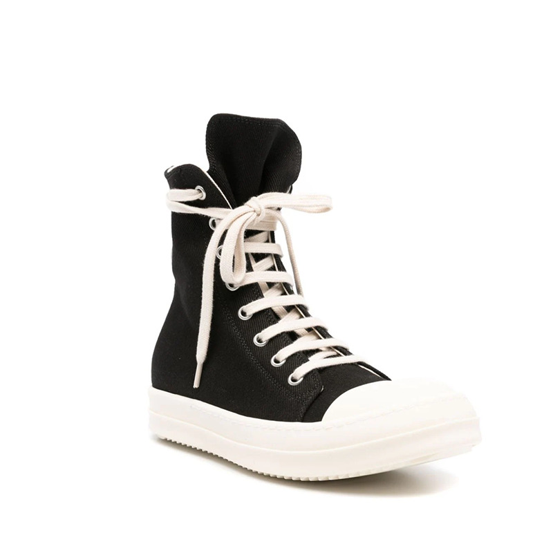 Opp France Black Canvas High Top Lace Up Unisex Boots