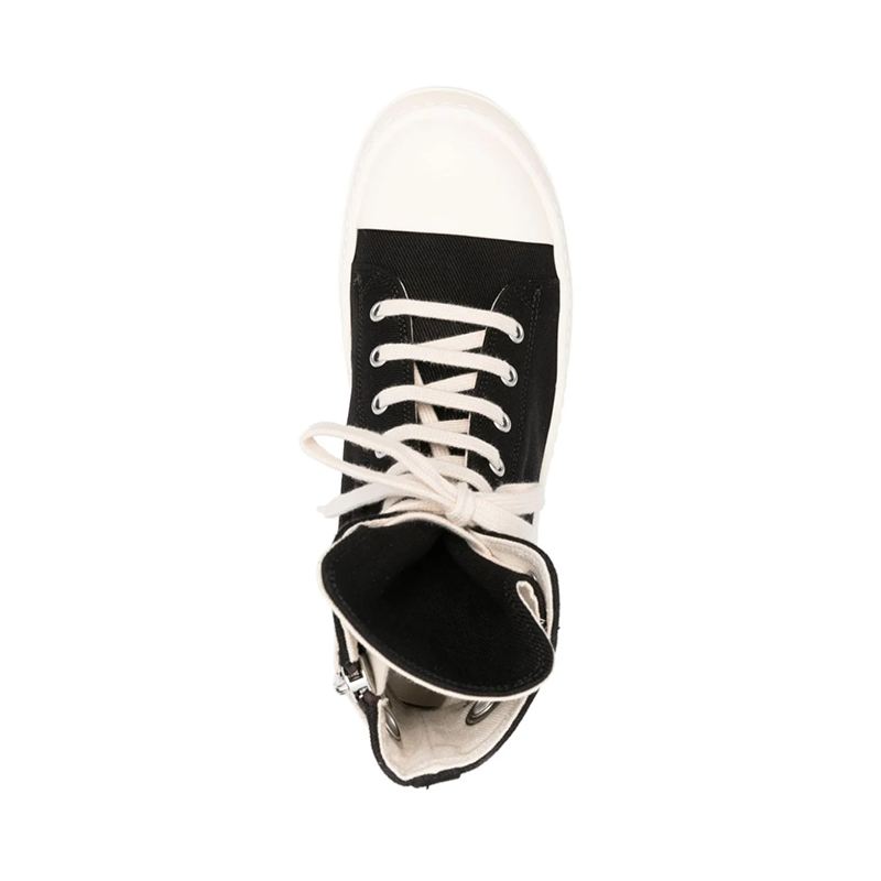 Opp France Black Canvas High Top Lace Up Unisex Boots