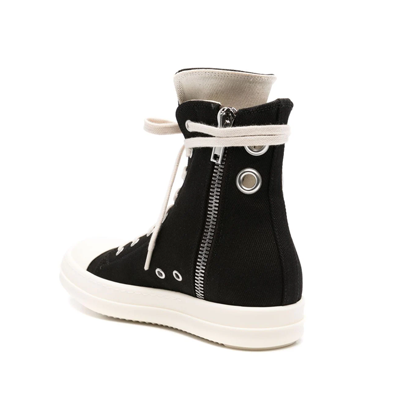 Opp France Black Canvas High Top Lace Up Unisex Boots